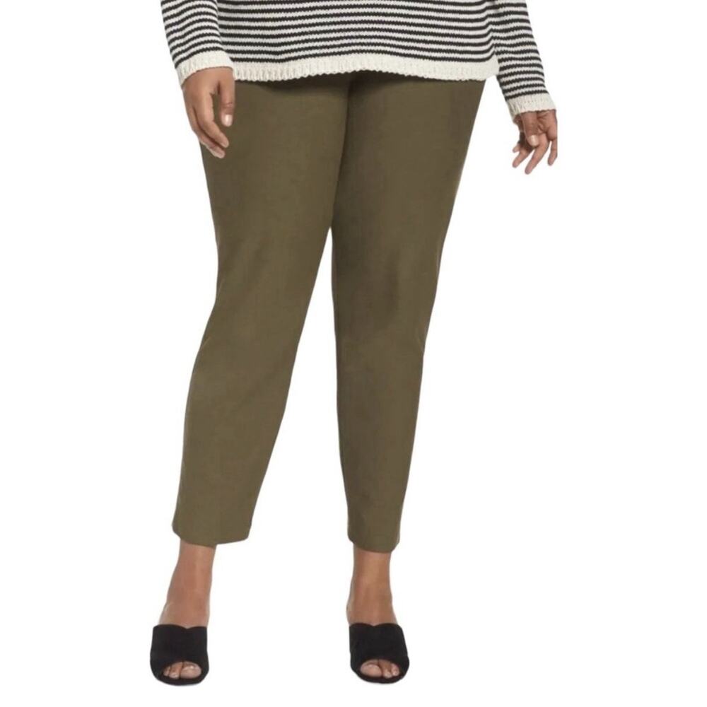 Eileen Fisher Women's Organic Cotton Twill Slim Straight Leg Ankle Pant Size XL